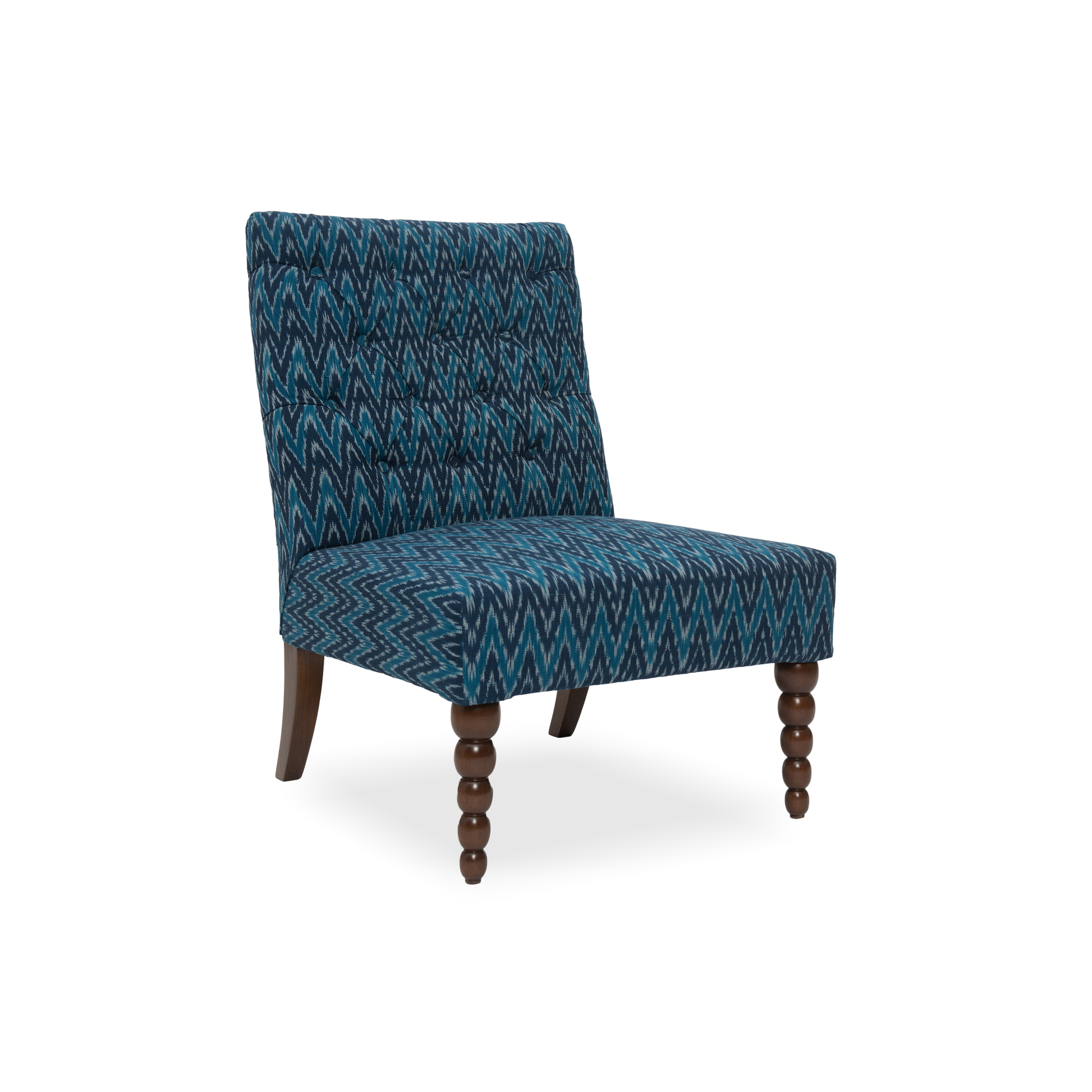 Dark Walnut_Ikat Muscat Blue