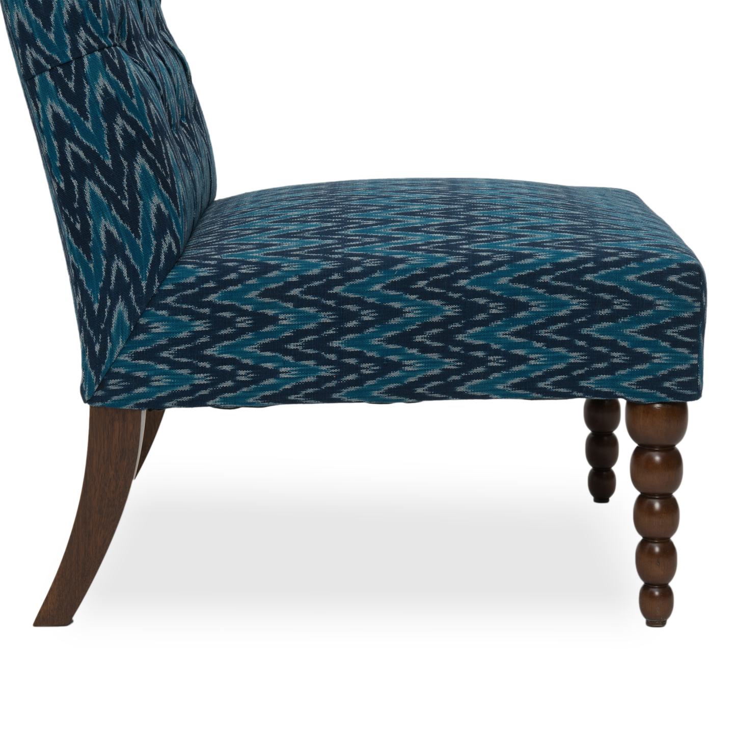 Dark Walnut_Ikat Muscat Blue