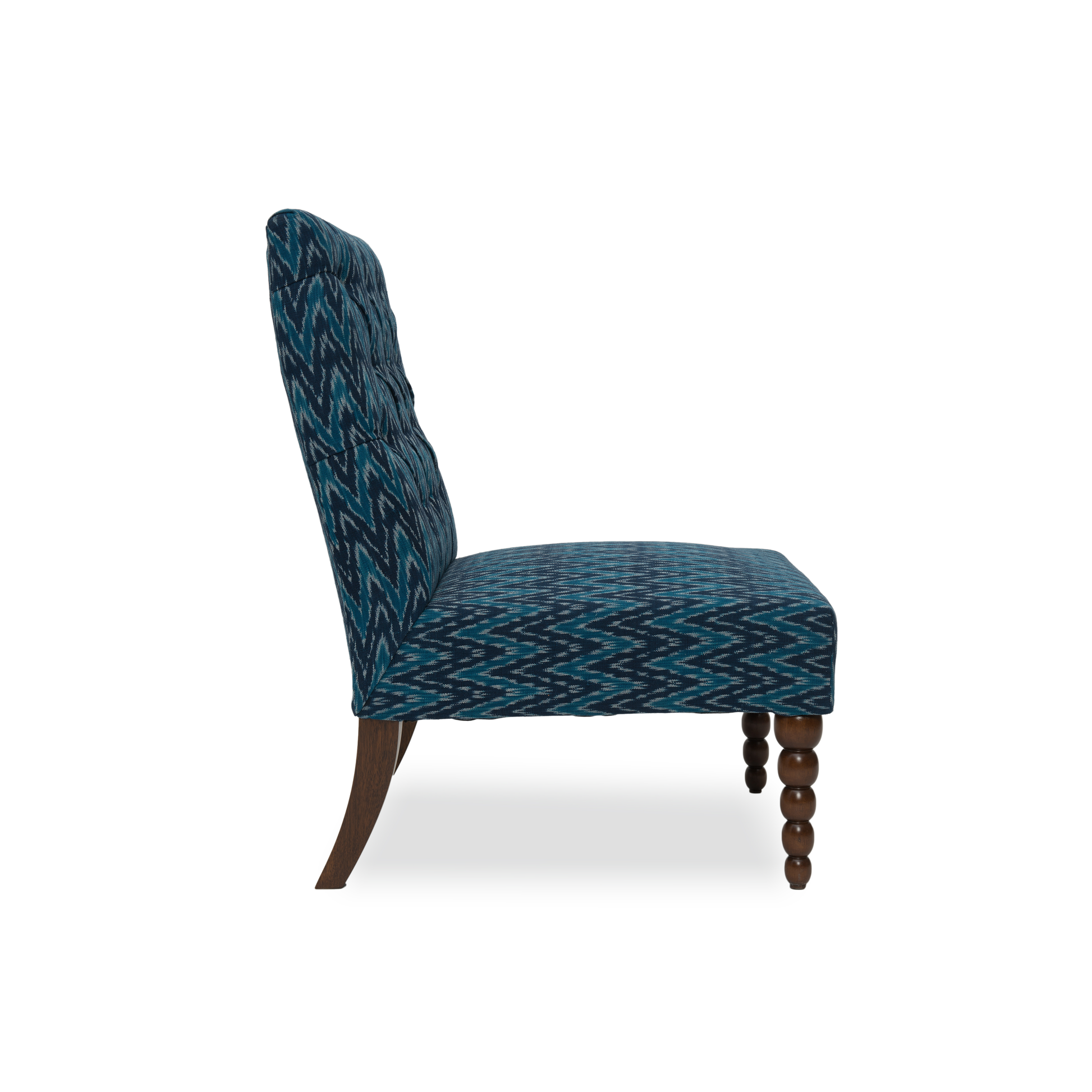 Dark Walnut_Ikat Muscat Blue