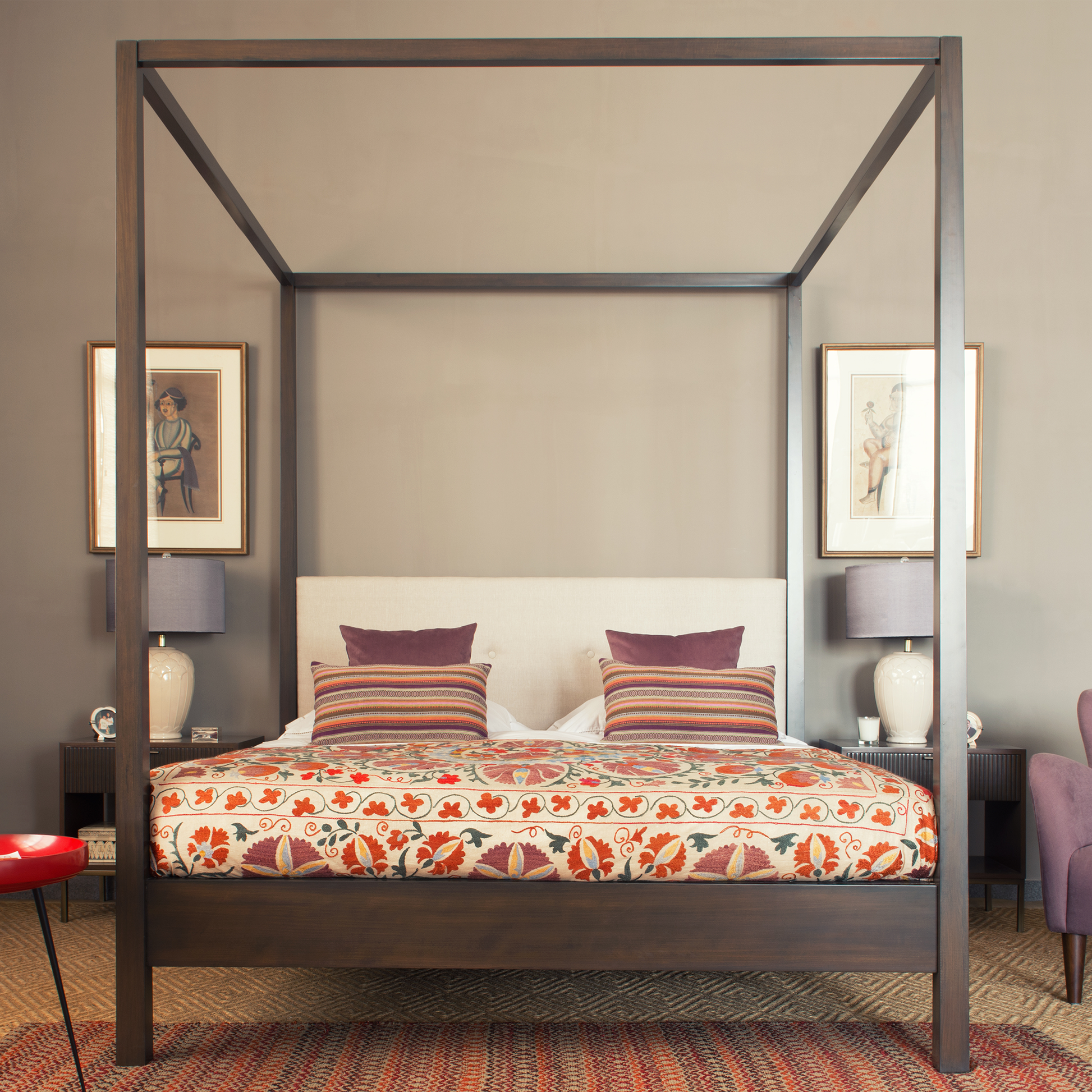Graphite Herringbone Linen Oatmeal