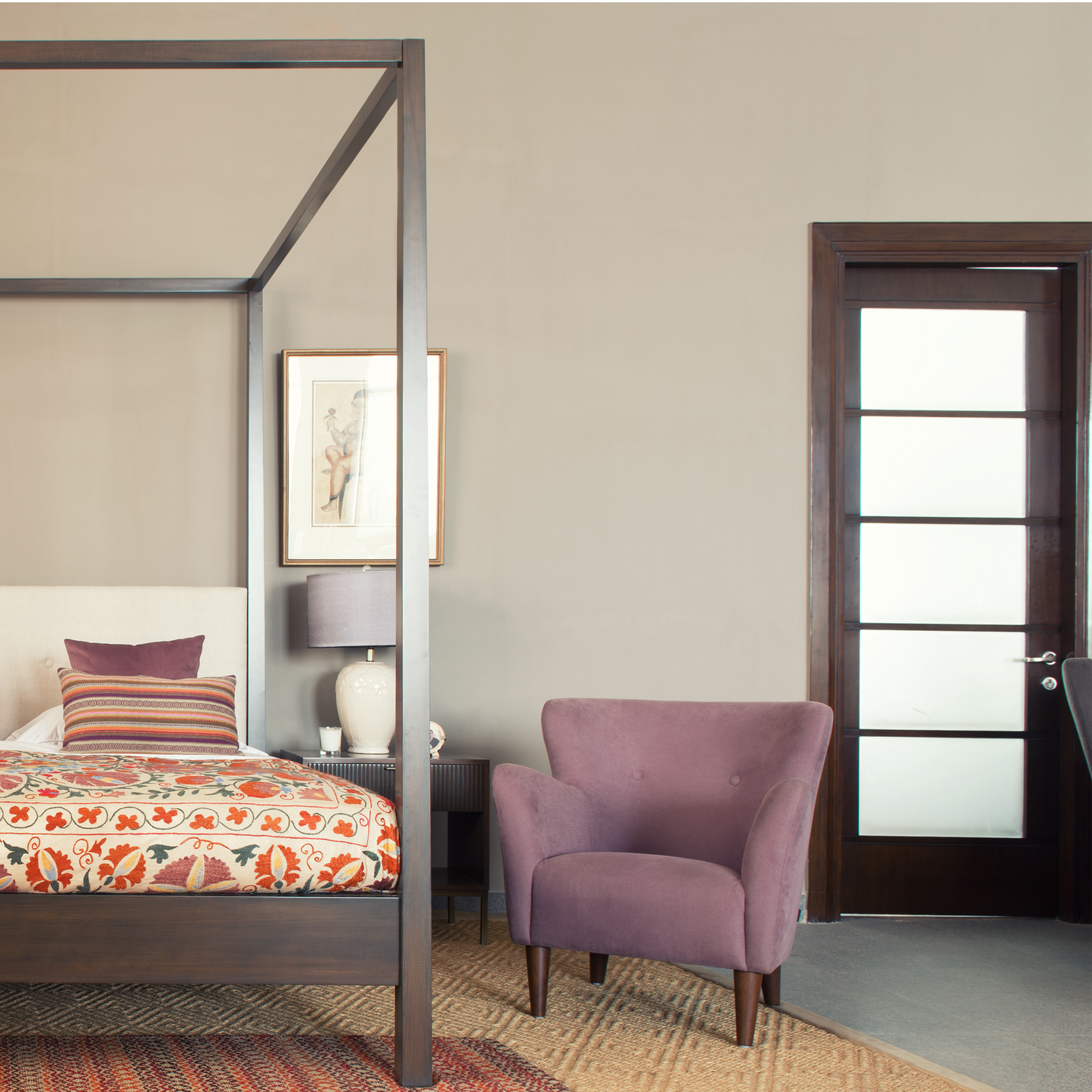 Graphite Herringbone Linen Oatmeal