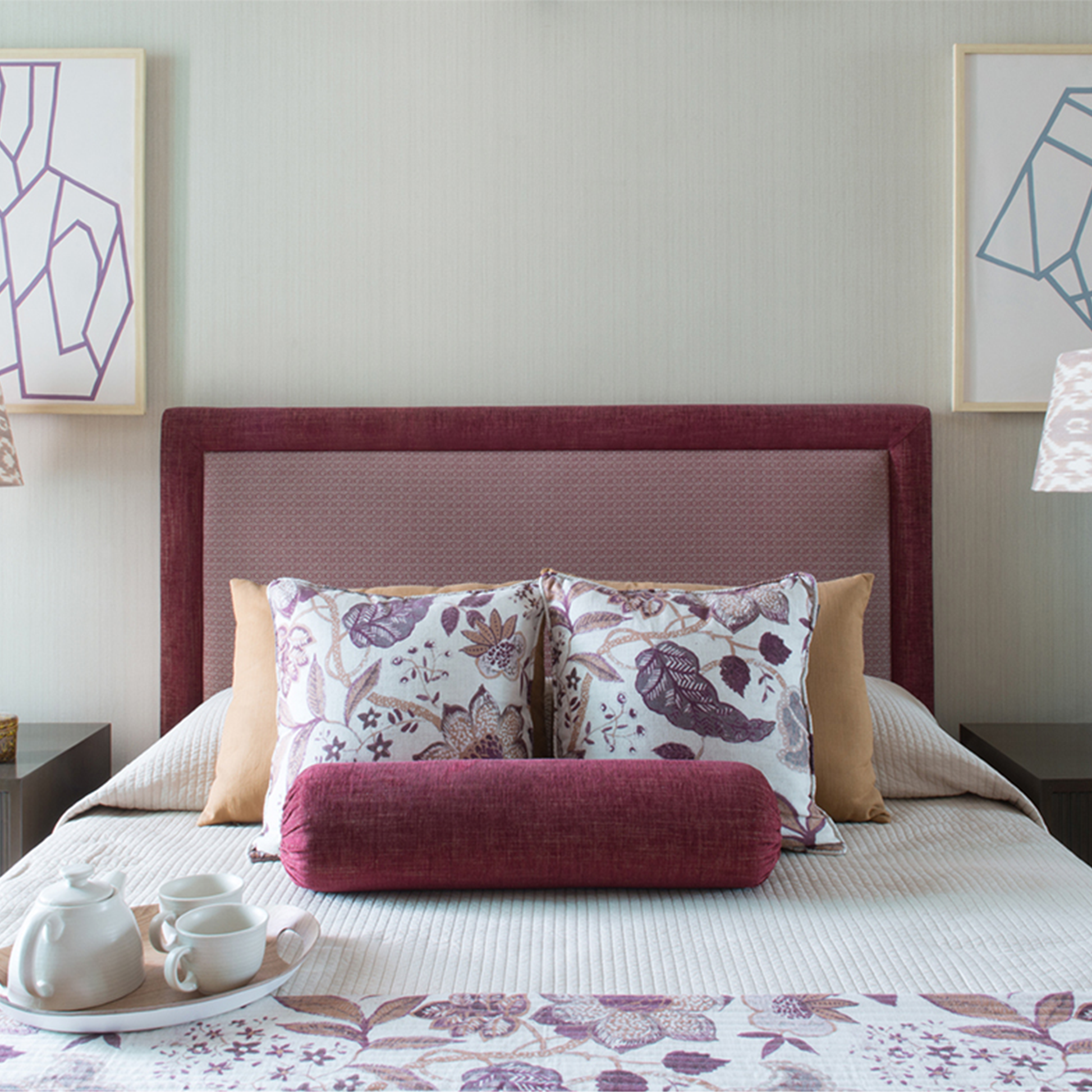 Cotton Linen Sand and Ikat Chittoor Dark Walnut