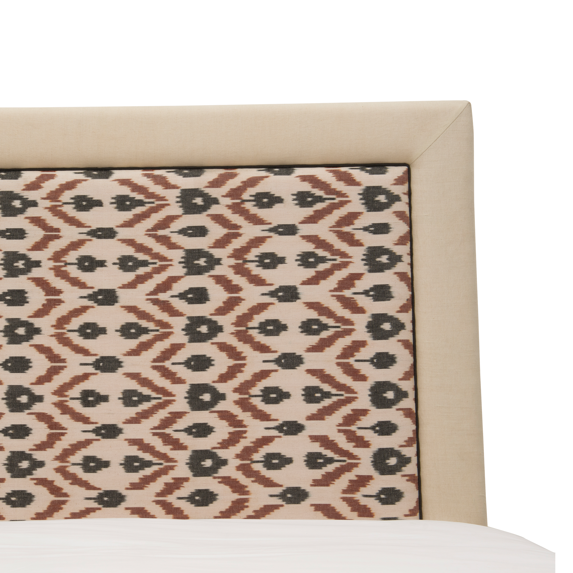 Cotton Linen Sand and Ikat Chittoor Dark Walnut